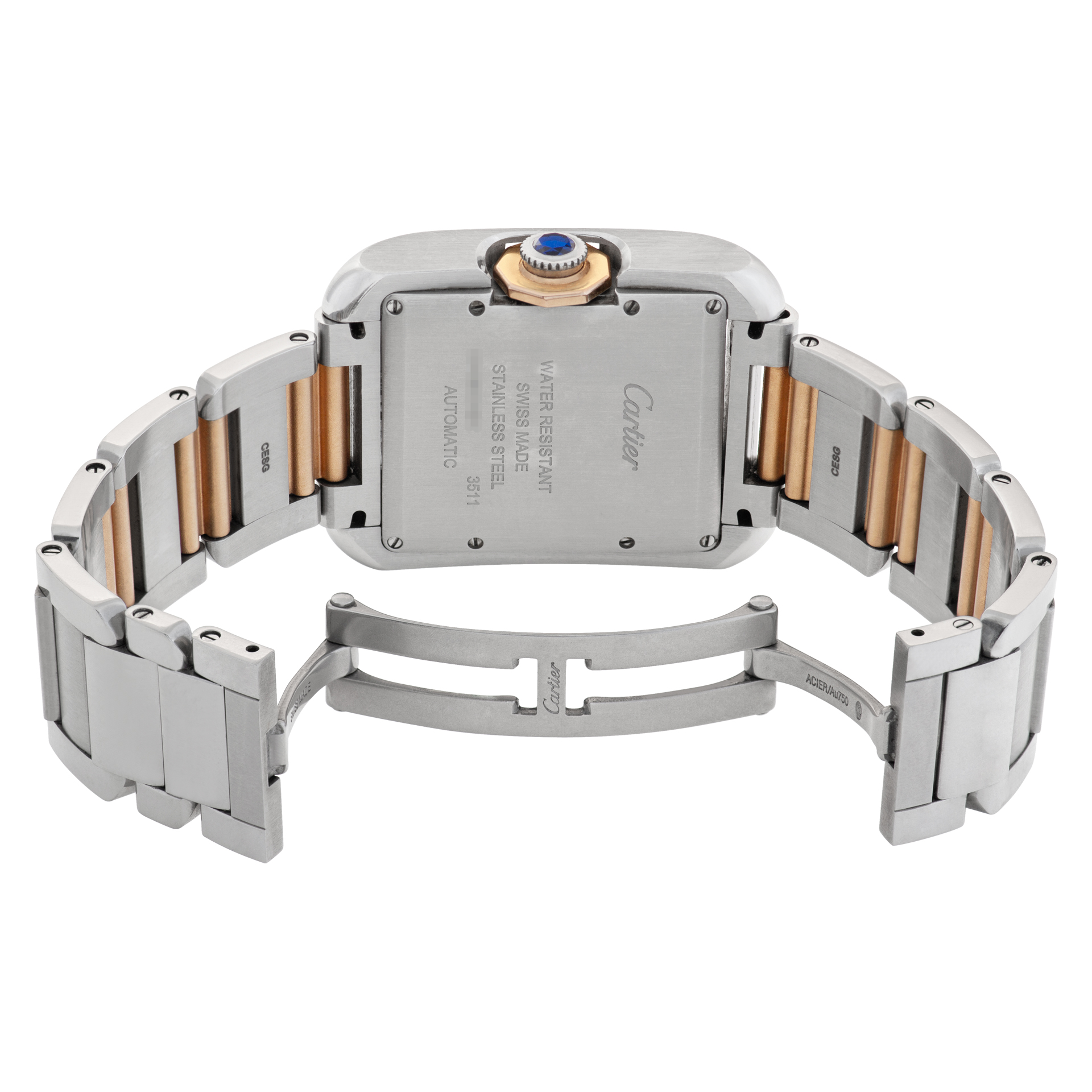 Cartier W5310037 Tank Anglaise Automatic Unisex 18k rose gold & stainless steel 5