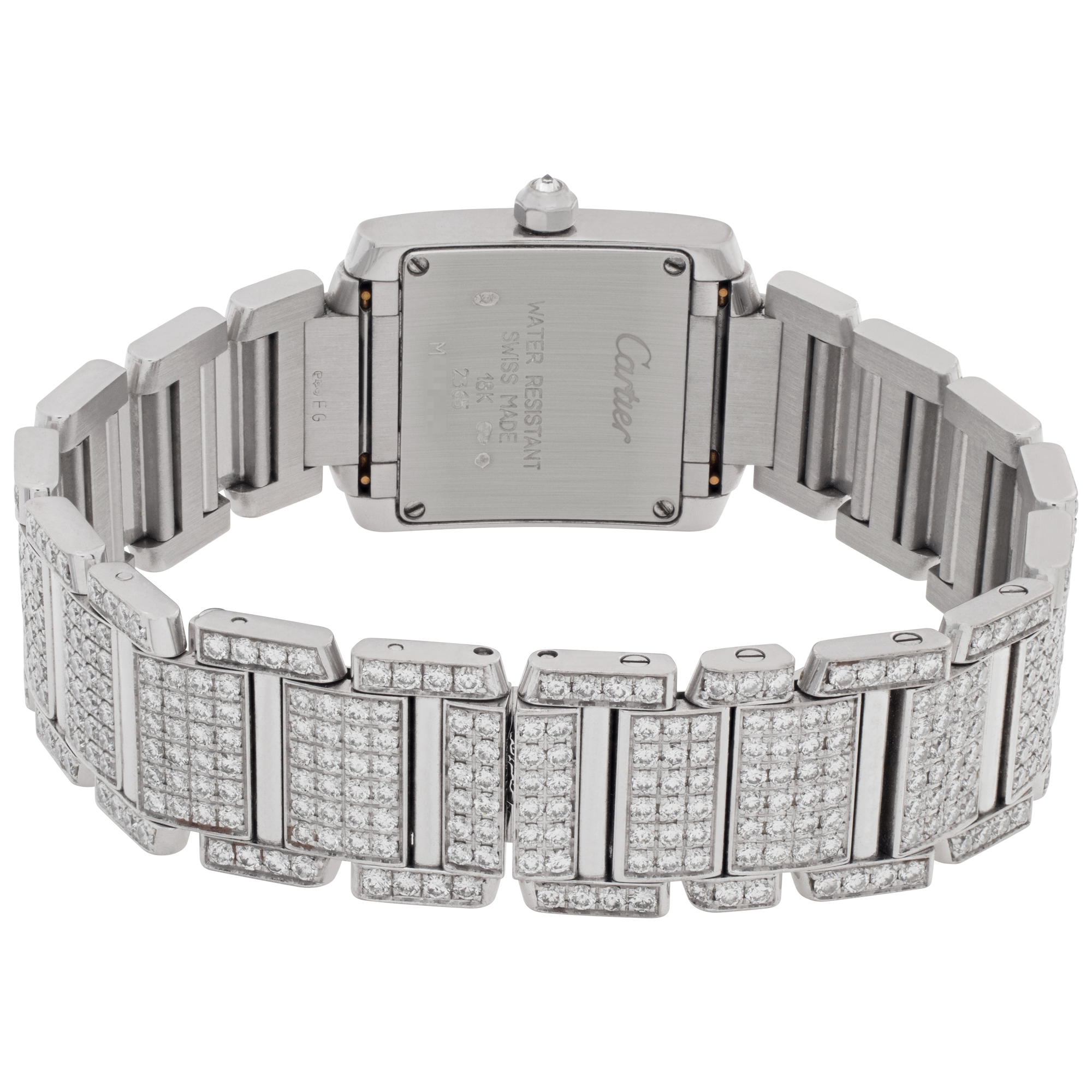 Cartier 2365 Tank Francaise Quartz Female 18k White Gold 5