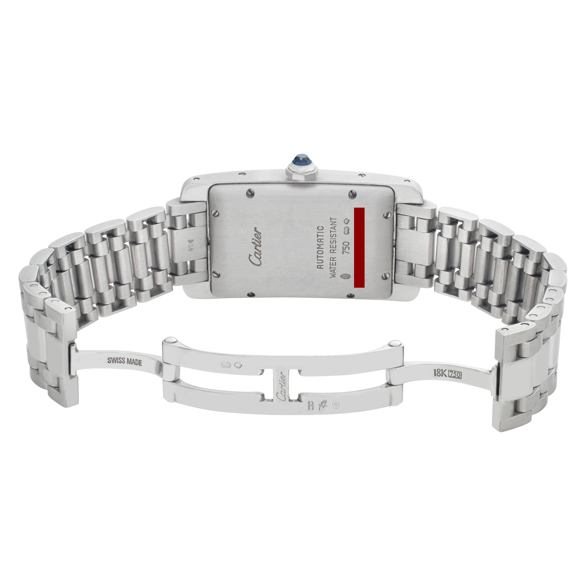 Cartier W26036L1 Tank Americaine Automatic Unisex 18k White Gold 5